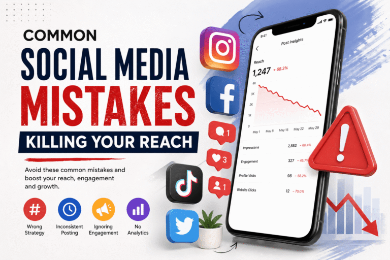 Social media reach mistakes reducing engagement and visibility across platforms