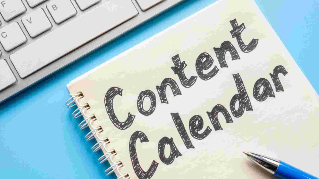 Content calendar template for social media growth planning on digital marketing dashboard