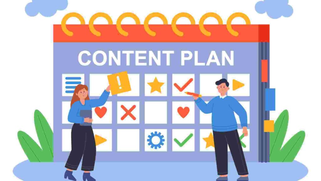 Content calendar template for social media growth planning on digital marketing dashboard