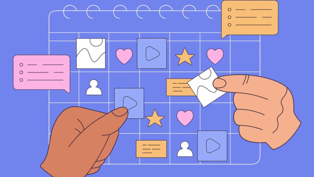 Social media strategy 2026 planning with laptop, analytics dashboard, and content calendar for social media marketing USA