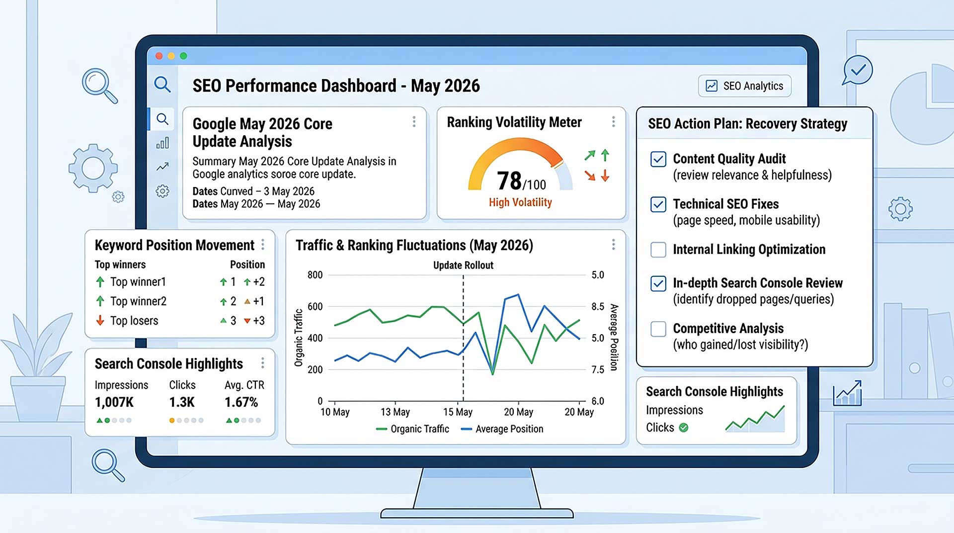 Core update SEO checklist for Google ranking update analysis