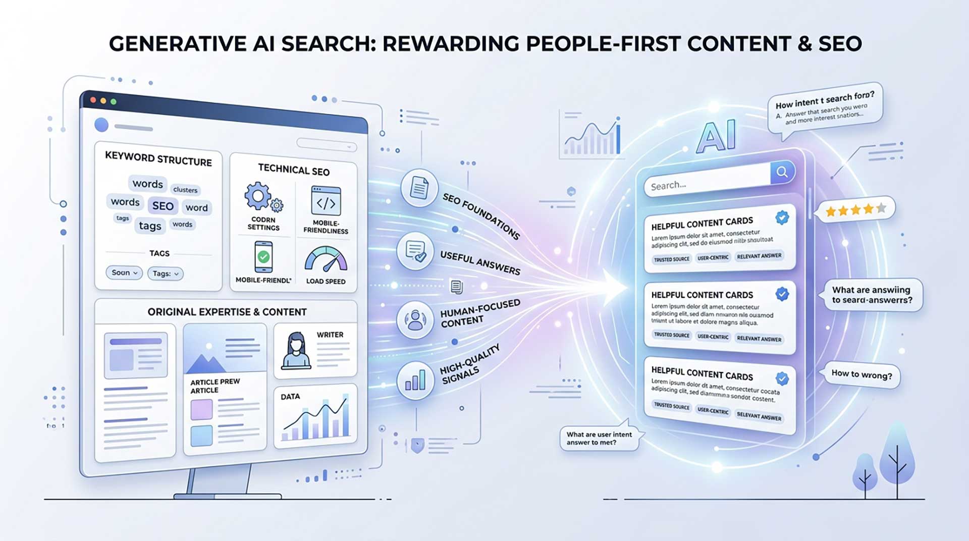 Generative AI SEO guidance dashboard for Google AI search optimization