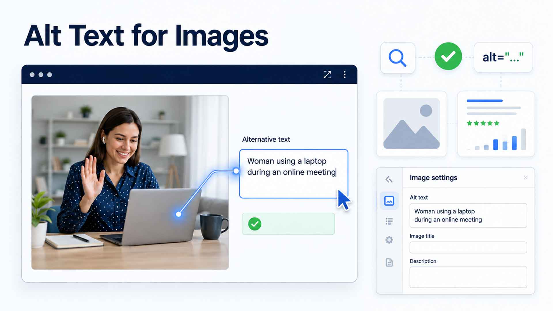 Alt text for images illustrated through an accessible WordPress image-description field